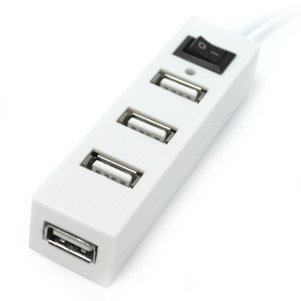 USB HAB 4 порта с 1 выключателем белый
