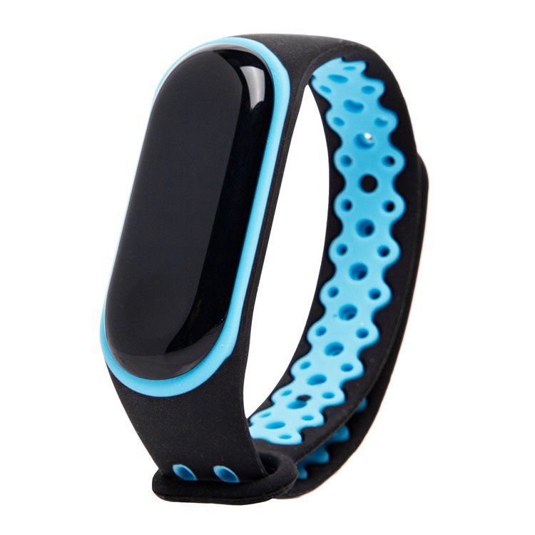 Ремешок силиконовый для Xiaomi Mi Band 3 Sport N черно-синий