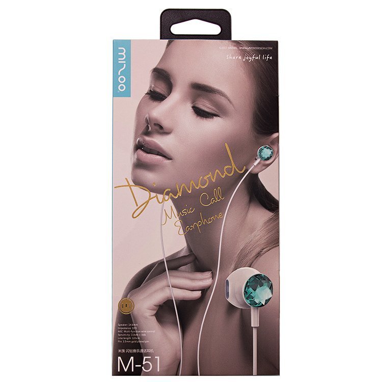 Гарнитура MP3 Misoo M51 белая с синими стразами