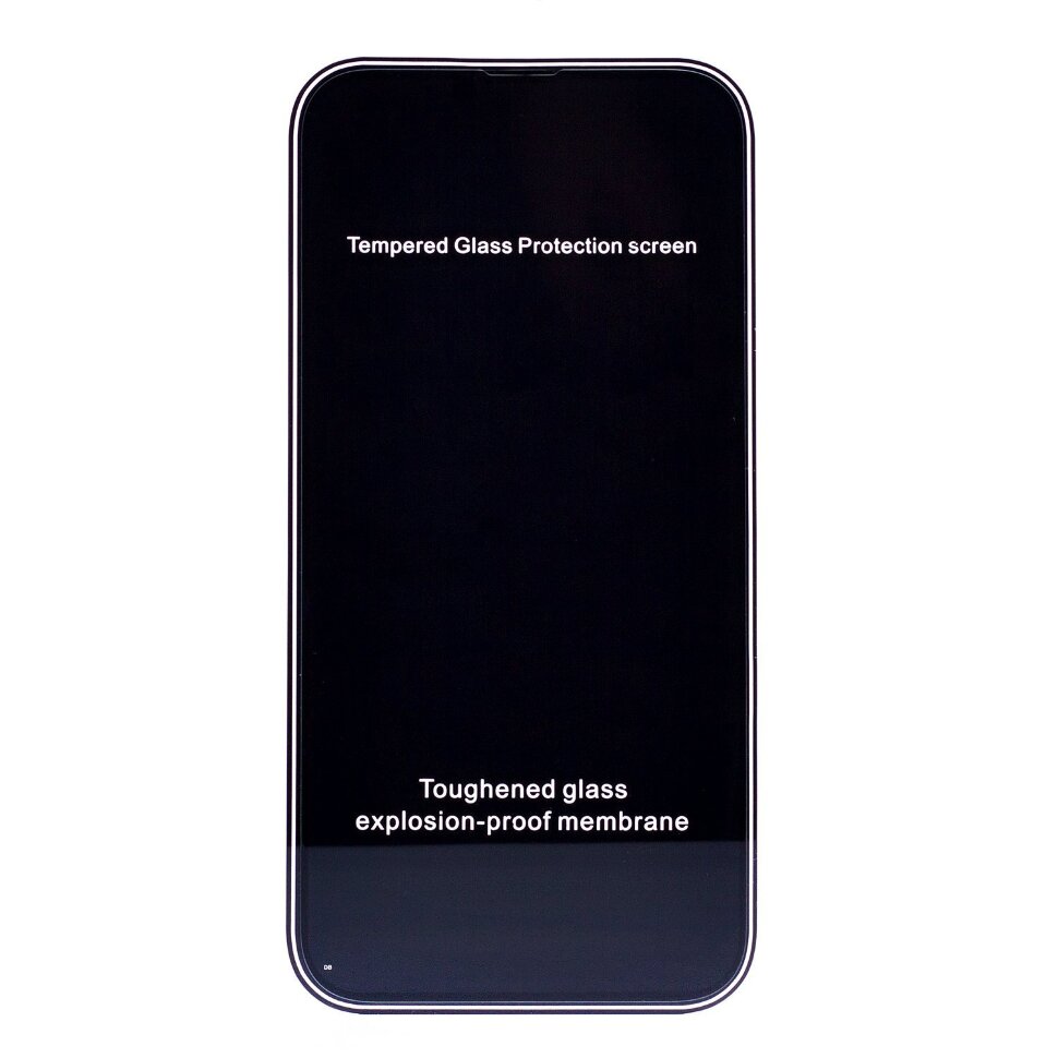 Стекло 2,5D "Full glue" с рамкой для Apple iPhone 13/13 Pro черное, приват, тех.упаковка