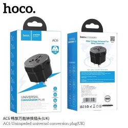 Переходник сетевой HOCO AC6 UK, черный