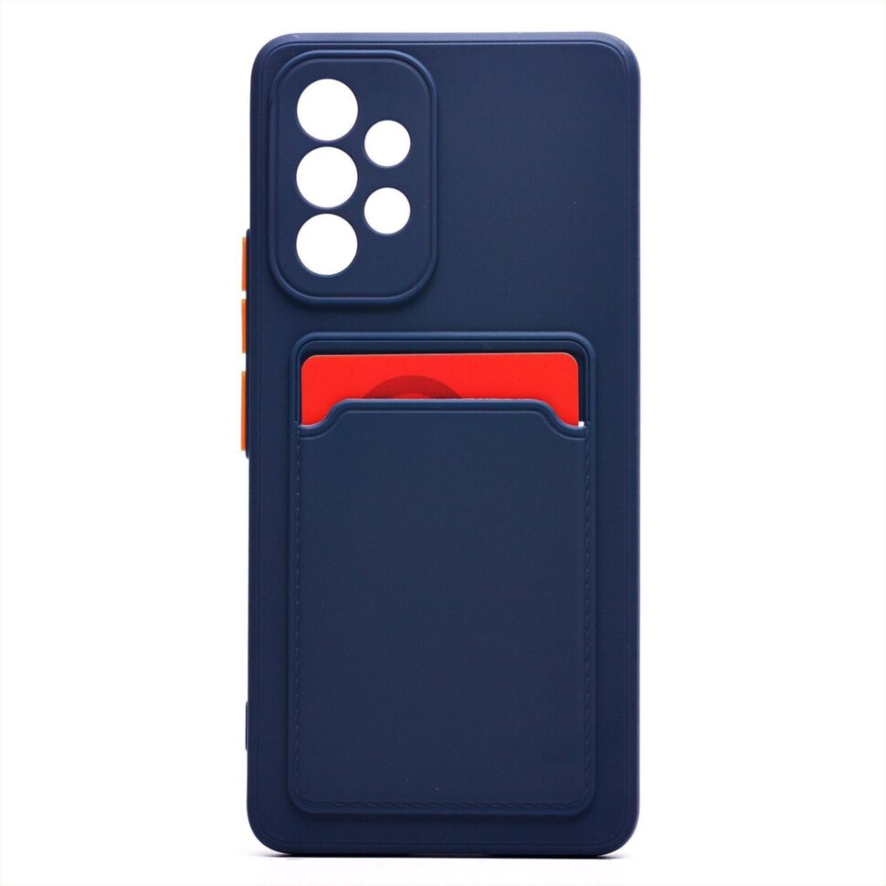Накладка BUTTON Realme 12, с визитницей, темно-синяя