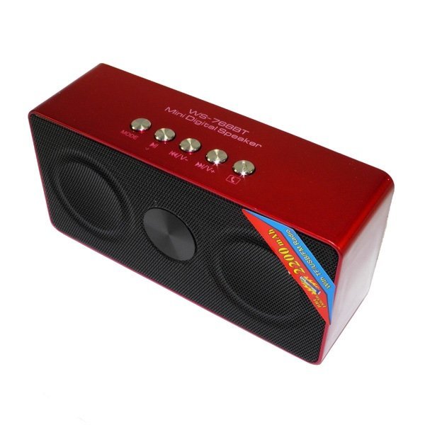 Колонка Bluetooth WS-768BT (TF+USB+FM) красная