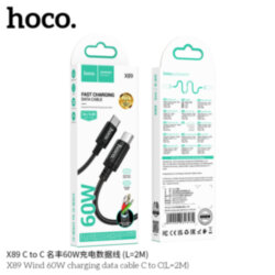 Кабель Type-C - Type-C HOCO X89 Wind 60W, 2 метра, черный