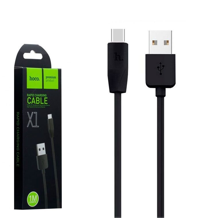 Кабель USB - Type-C HOCO X1 Rapid, 1 метр, черный