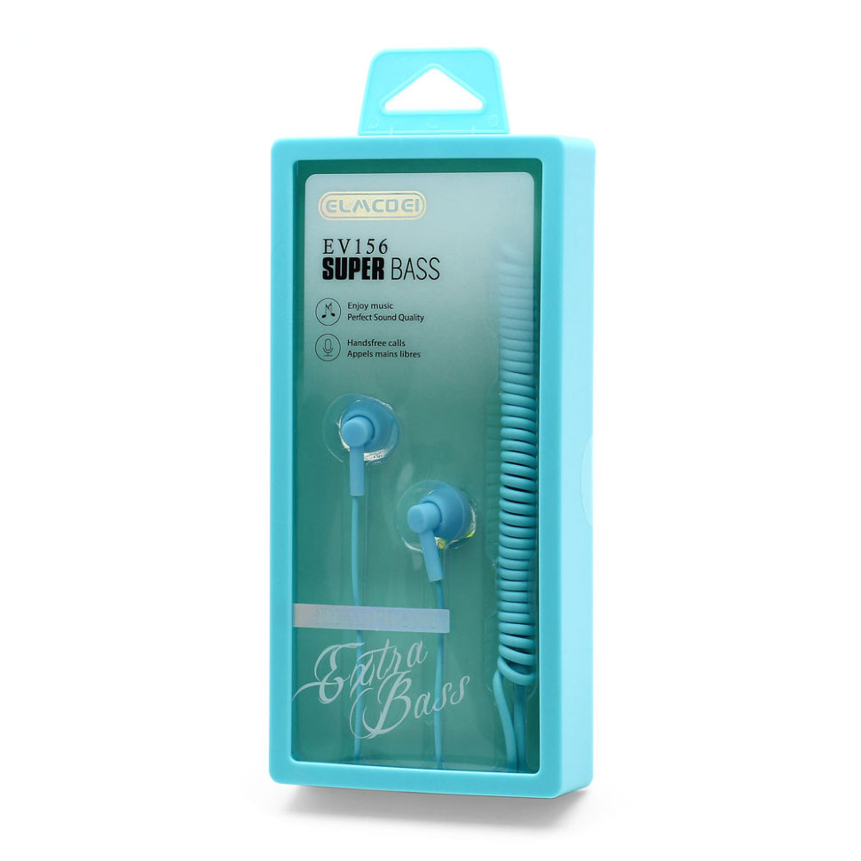 Гарнитура MP3 Elmcoei EV-156 с кнопкой ответа голубая