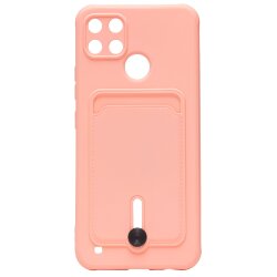 Накладка SC304 для Realme C21Y с визитницей (light pink)
