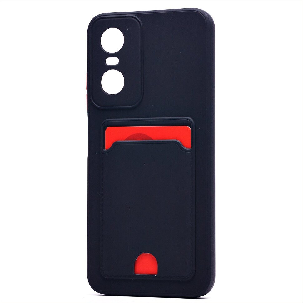 Накладка SC315 Tecno Pop 6 Pro с визитницей (black)