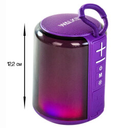 Колонка WALKER WSP-125, Bluetooth, 5Вт*2, TWS синхронизация, с подсветкой, фиолетовая