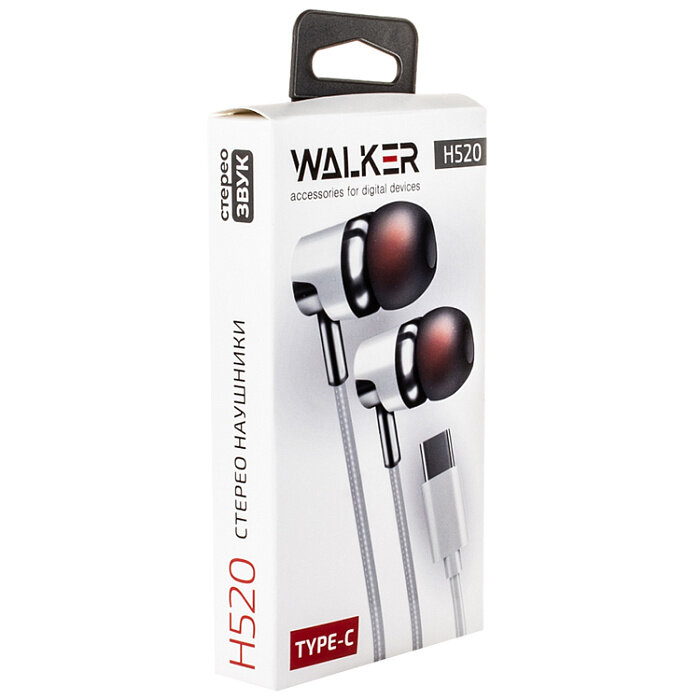 Гарнитура MP3 WALKER H520, TYPE-C, белая