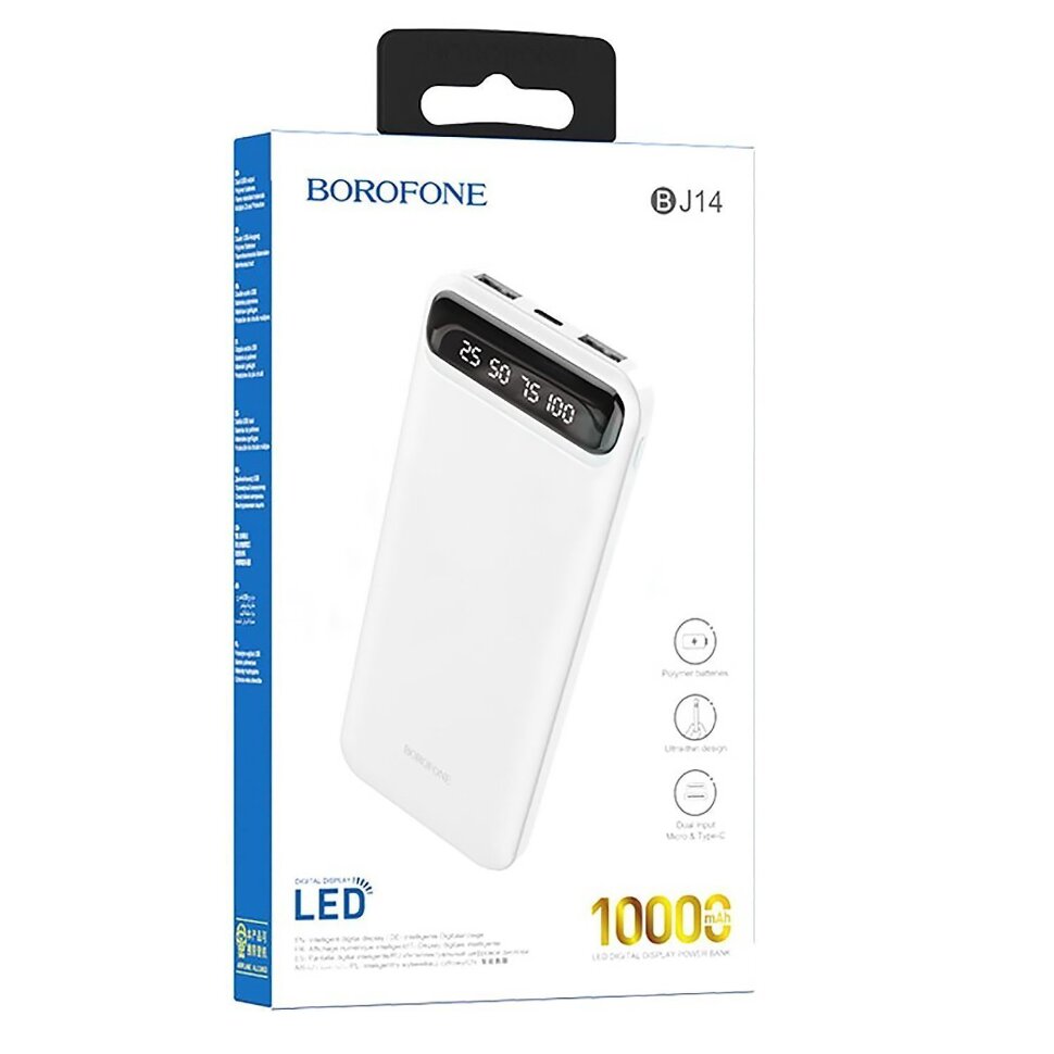 Внешнее ЗУ Power Bank BOROFONE BJ14 Freeway 10000mAh, белое