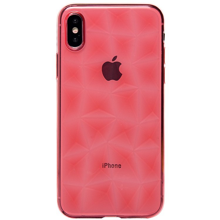 Накладка SC073 Призма прозрачная iPhone X красная