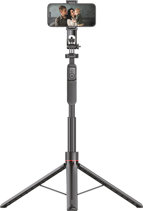 Монопод-трипод для селфи WALKER WTR-88 Bluetooth  пульт, 180 см, кнопка автораскрытия, black