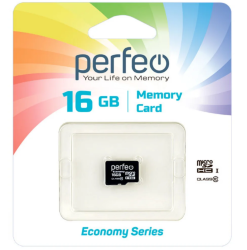 Perfeo microSD 16GB High-Capacity (Class 10) без адаптера Economy Series