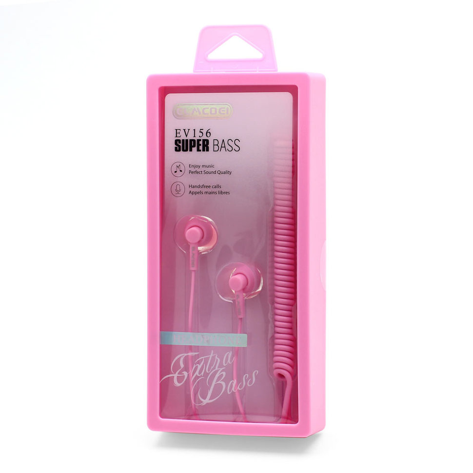 Гарнитура MP3 Elmcoei EV-156 с кнопкой ответа розовая