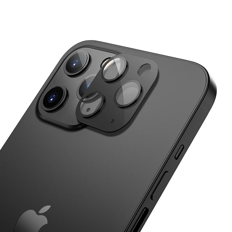 Стекло для камеры для Apple iPhone 12 Pro Max черное, Glass Pro, тех.упаковка