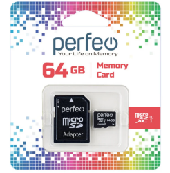 Perfeo microSDXC 64GB High-Capacity (Class 10) с адаптером