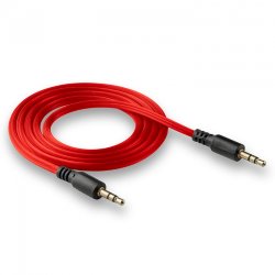 AUX кабель 3,5 * 3.5 WALKER WCA-082 рифленый в пакете красный