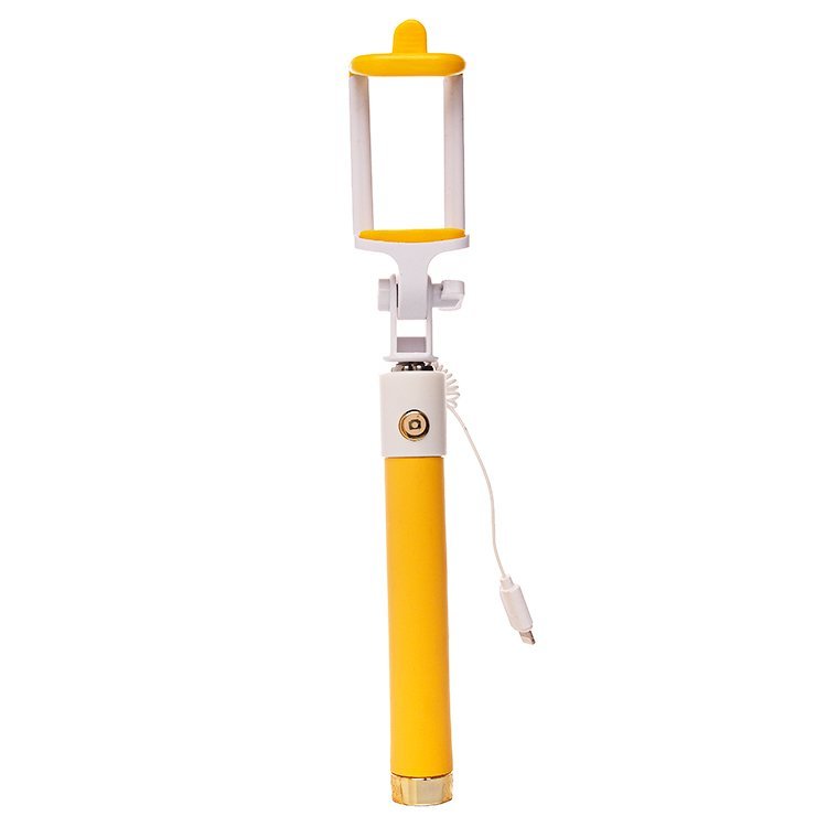 Селфи штатив Monopod Color Lightning 77 см (кабель iPhone 5) желтый