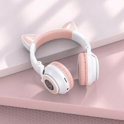 Гарнитура Bluetooth  BOROFONE BO18 Cat ear полноразмерная, белая
