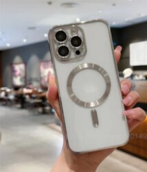 Накладка силикон ElectroFlex Magsafe для Apple iPhone 16 PRO MAX, серебро
