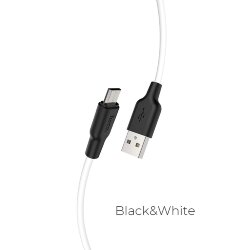 Кабель USB - MicroUSB HOCO X21 Plus 1M черно-белый*