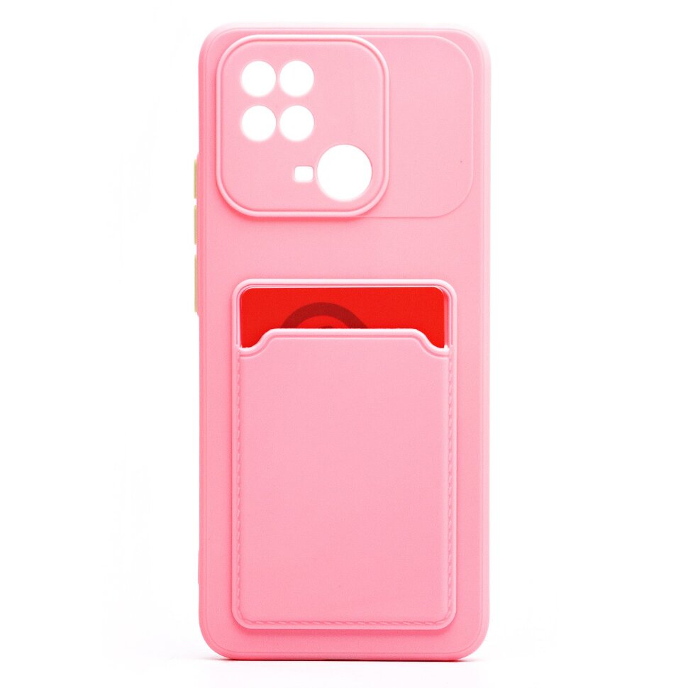 Накладка SC315 Xiaomi Redmi 10C с визитницей (pink)