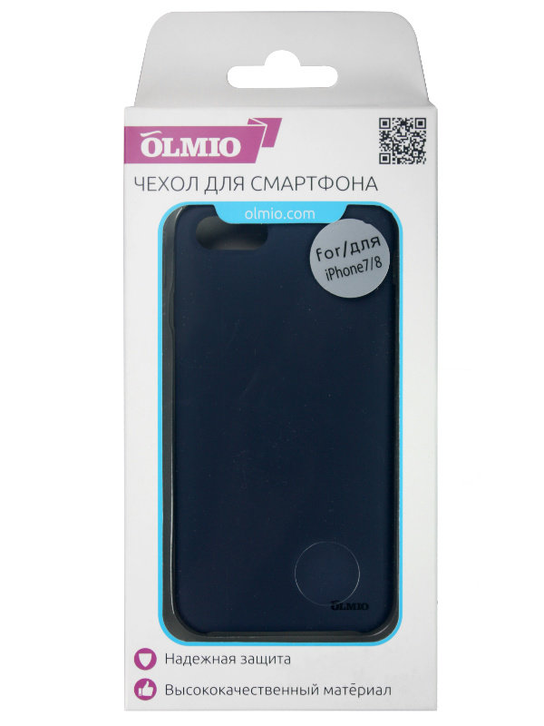 Накладка Olmio Velvet iPhone 7 Plus/8 Plus темно-синяя