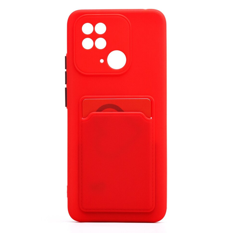 Накладка SC315 Xiaomi Redmi 10C с визитницей (red)