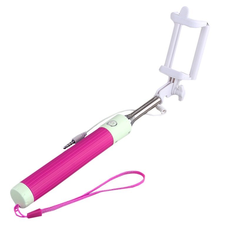 Селфи штатив Monopod A-200 21-81 см с проводом розовый