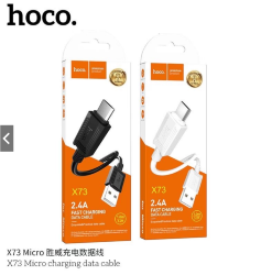 Кабель USB - MicroUSB HOCO X73 2.4A, быстрый заряд, 1 метр, черный
