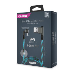 Кабель USB - MicroUSB Olmio X-Game Neo 2,1A угловой 1.2 метра