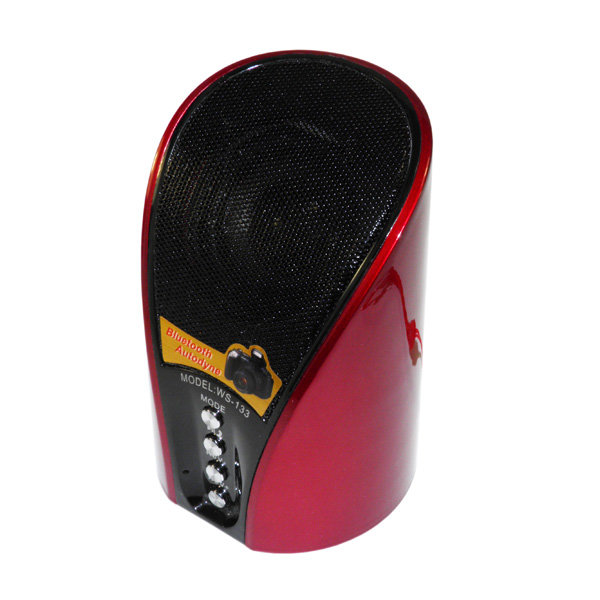 Колонка Bluetooth WS-133 (TF+USB+FM) красная