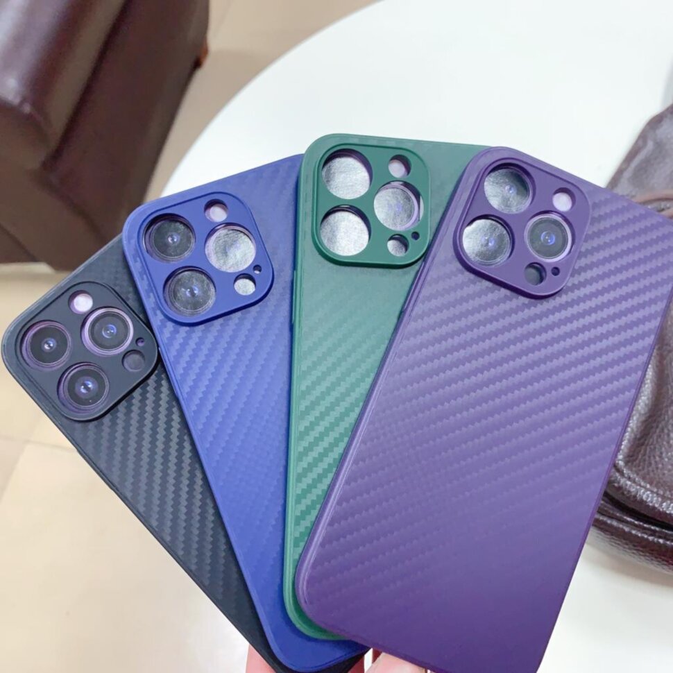 Накладка КАРБОН с защитой камеры Xiaomi Redmi 13/Poco M6, синяя