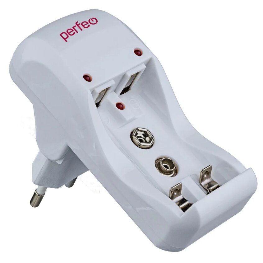Зарядное устройство Perfeo PF-VN-210 (1-2 акк. Ni-MH, 1 акк. крона) таймер, питание 220v