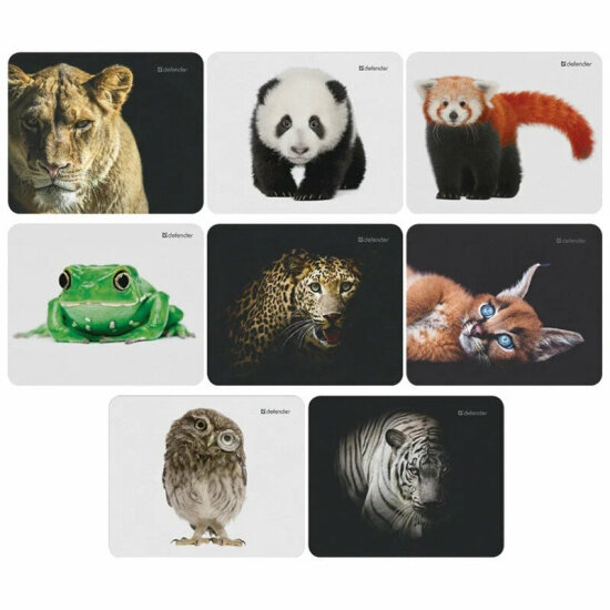 Коврик DEFENDER Wild Animals, 8 изображений, 220x180x2 мм  (1/20/200)