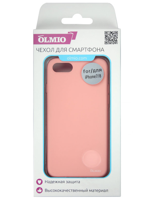 Накладка Olmio Velvet iPhone 7/8 розовая