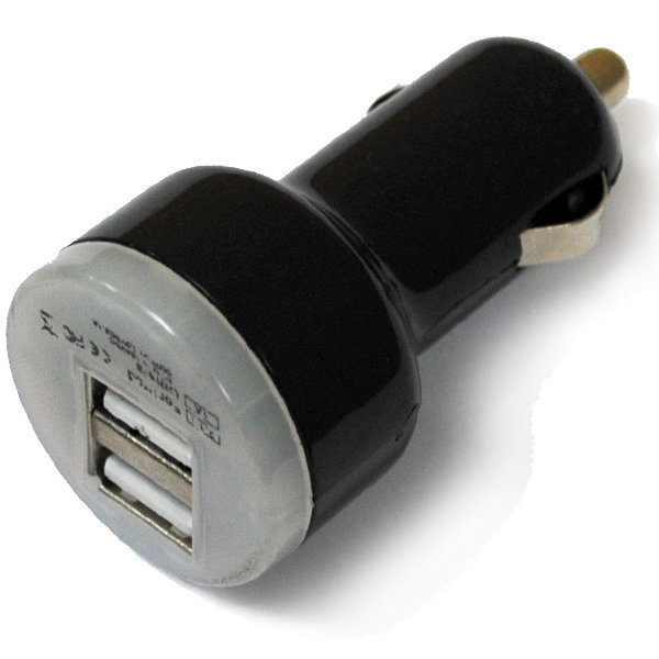 Авто адаптер 2 USB в пакете Samsung 2.1A+1A с прозрачной вставкой черный