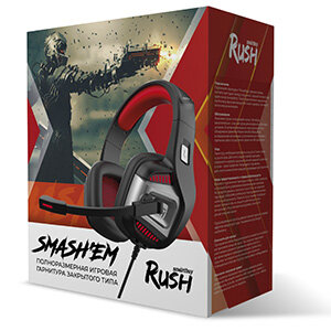 Наушники SmartBuy Smash'em с поворотным микрофоном, черно-красные