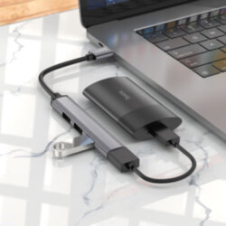 Разветвитель HAB Hoco HB26, USB to USB3.0 + USB2.0*3, серый металл