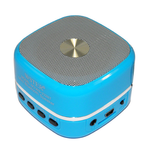 Колонка Bluetooth WS-232BT (TF+USB+FM) голубая
