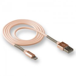 USB кабель на iPhone 5 WALKER C720 с пружинами золото
