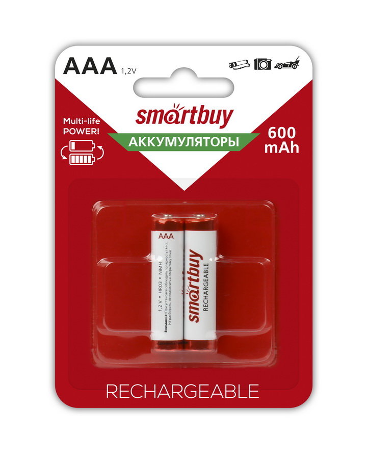 Аккумулятор Smartbuy AAA 600mAh/2BL