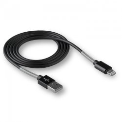USB кабель на iPhone 5 WALKER C720 с пружинами черный