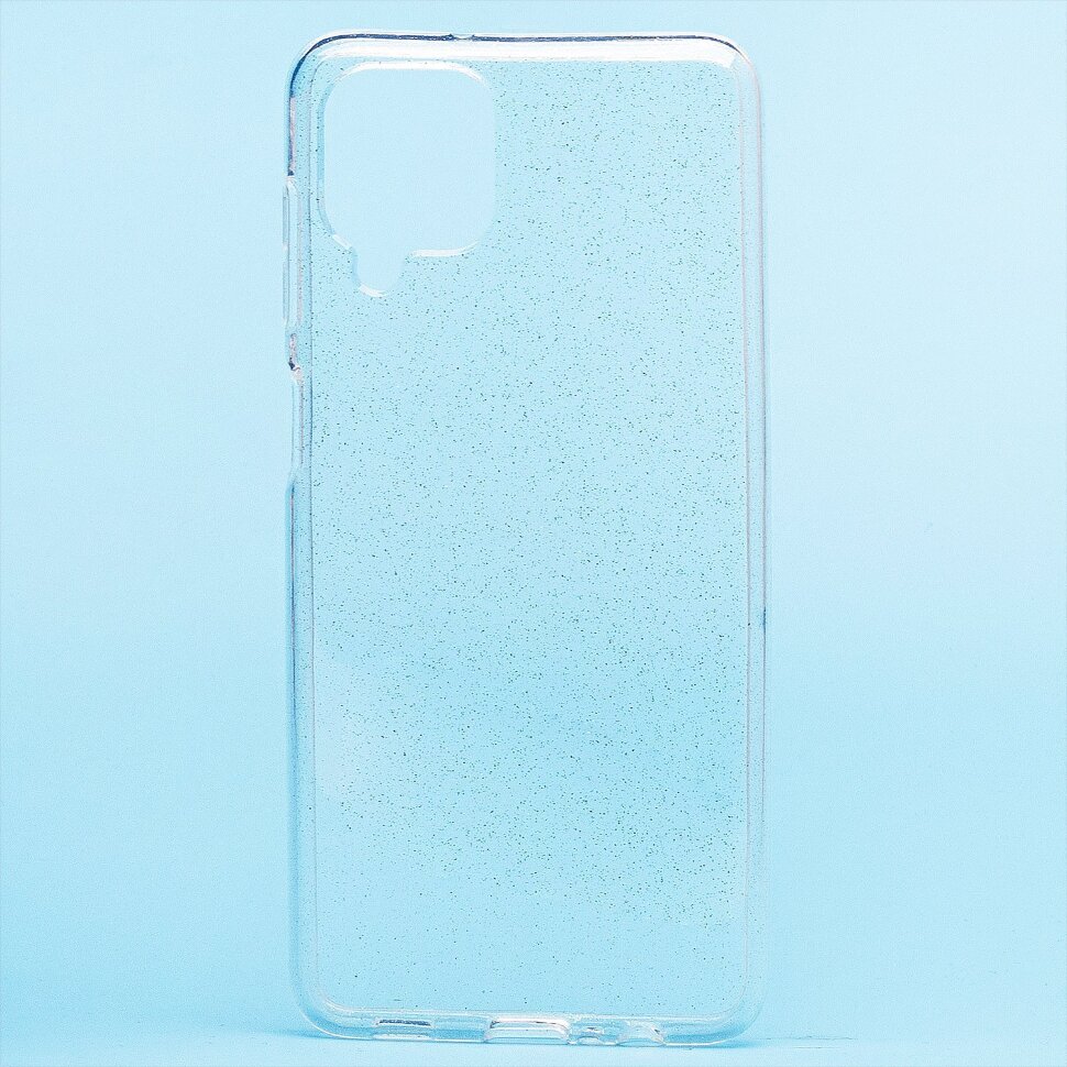 Накладка SC123 Samsung M127 Galaxy M12 (white) с блестками