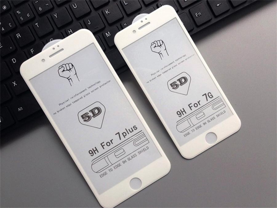 Стекло 5D "Full glue" с рамкой для Apple IPhone 7/8/SE 2020 белое, тех.упаковка