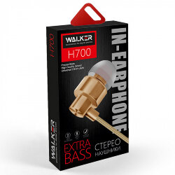 Гарнитура MP3 WALKER H700 матерчатый провод золото