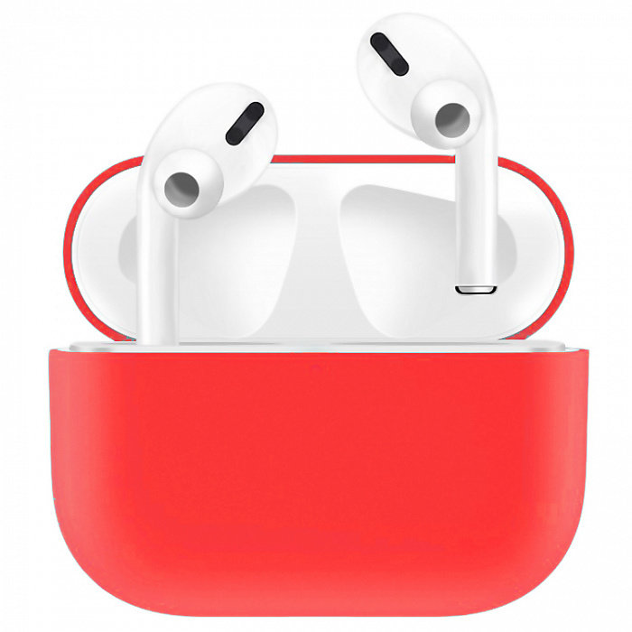 Чехол силиконовый для кейса AirPods Pro красный