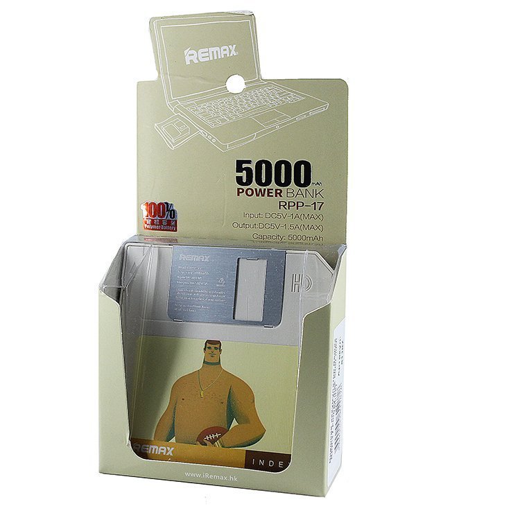Внешнее ЗУ Power Bank REMAX Floppy disk 5000mAh RPP-17 белое