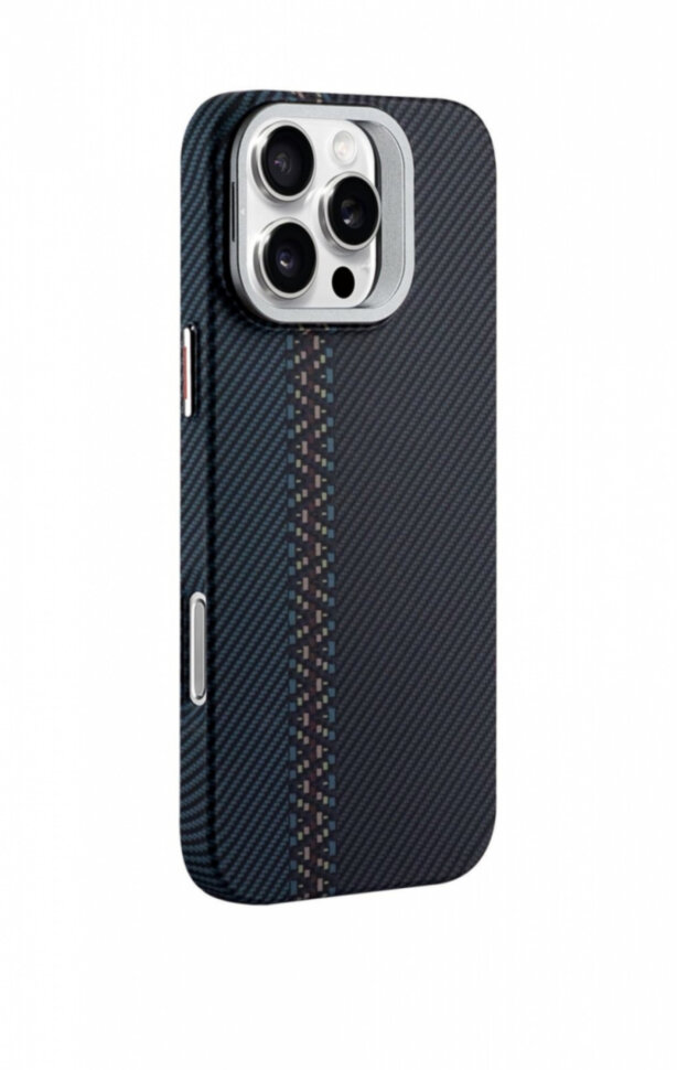 SkyArmor GLOBAL MIX (magsafe) с подставкой для iPhone 15 PRO 16 чёрный-тёмно-синий